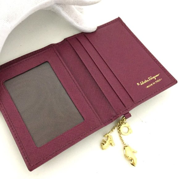 Salvatore Ferragamo Leather Card Case With Charm /4S2072 - Picture 5 of 8